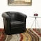 Baxton Studio Julian Black Brown Faux Leather Club Chair With 360 Degree Swivel 50-3458 - alternate 3